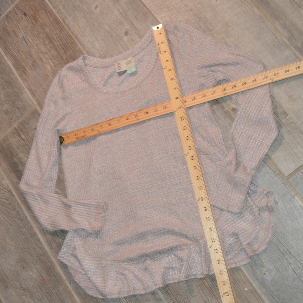 Anthropologie Women's XS waffle knit top Saturday Sunday cross ruffle back - Picture 2 of 6